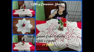 Tapete Grande Con 08 Puntas Tejido a Crochet 1ra. Parte.