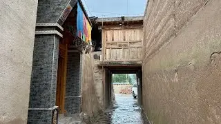 Traditional Chinese village: Guomari Village, with an ancient Tibetan castle in the village.