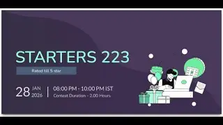 STARTERS 223 || Codechef contest LIVE  || #codechef #coding #programming #contest