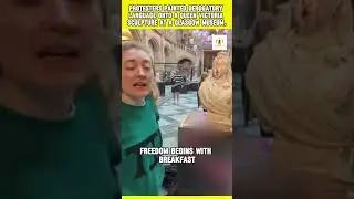 Protesters painted derogatory language onto a Queen Victoria sculpture at a Glasgow museum. #viral