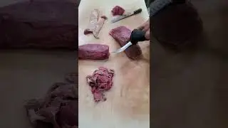Trimming a Beef Eye of Round for our Legendary Cowboy Cut Beef Jerky
