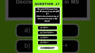 Ms word में Decrease font size की shortcut key क्या होती है ? #arbajitc #itc #shorts