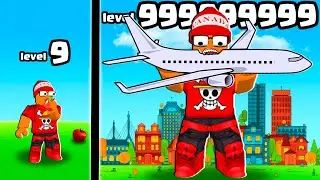 FIQUEI GIGANTE E ENGOLI A CIDADE TODA → Roblox Eat And Destroy 📱🎮