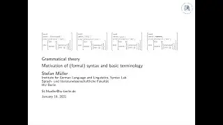 Grammatical theory: Session 1: Motivation of (formal) syntax and basic terminology