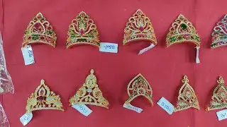 God small cz crown mukut for Hindu deity ammavari Lakshmi Krishna Balaji #godcrown #viralvideo
