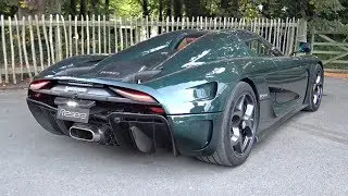 Green Carbon Koenigsegg Regera Start Up, Accelerations & Exhaust Sound @ Goodwood!