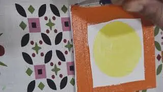 Minimal Leaf Painting | Acrylic Art on Small Canvas