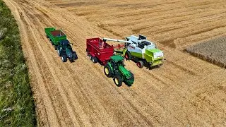 Pszenica pod kosę 🔥 Claas Lexion 450 w akcji! 🔥 John Deere 7730, 6100 & Valtra T140 🔥 Żniwa 2025