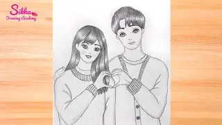How to draw a Couple in Love || Couple Drawing Together || Pencil Sketch
