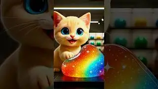 Cute Cat&rsquo;s Slime Haul Turns Into a MAGIC GLOWING BED! 🌈✨#cat #slime #cute&rdquo; #viral