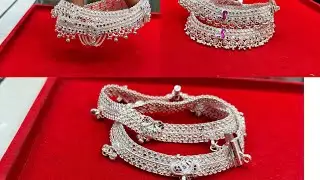 Trending Heavy weight गोला पायल 150g to 250g only #silveranklet #silverpayal #silvercollection 
