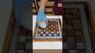 LED Lighting Handcrafted Chess Set Made from Zebrawood Wood and Epoxy Resin #woodworking #wood #diy