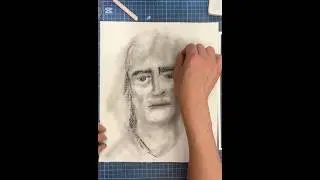 Drawing Charcoal and soft pastel #art #drawingstyle #shorts #shortvideo