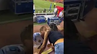 #JaredGoff got a sweet smooch from his model fianc&eacute;e #ChristenHarper Thursday night 🥹 #DetroitLions
