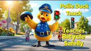 Police Duck Teaches Bicycle Safety | Fun Learning Nursery Rhyme for Kids |Bicycle Safety Tips Song
