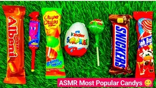 ASMR Most Popular Candys / some lots of colorful rainbow lollipop candy / unpacking chocolate eat