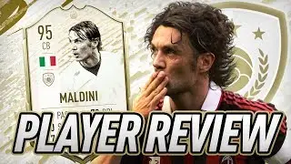 95 ICON MOMENTS MALDINI PLAYER REVIEW! - FIFA 20 Ultimate Team