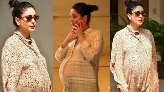 Third Time Pregnant Kareena Kapoor hiding her Baby Bump with Dupatta at A Maternity Clinic!