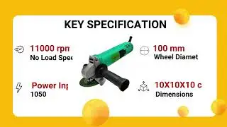 Precision in Power Unveiling the Imported 100mm 1050W 11000rpm Electric Angle Grinder, BP-CH-008