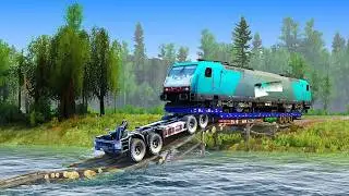 Amazing Locomotive Transport Crossing Treacherous Broken Bridge