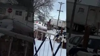 UP train clips truck in Odessa, NE #train #trainaccident #traincrash
