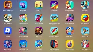 Roblox,Sonic Jump Pro,Lazy Jump,Snake.io,Save the Masters,Kick the Buddy,Stick Battle,Zombie Age 3.