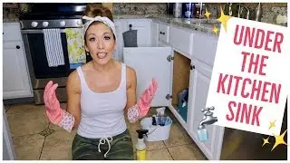 CLEAN + ORGANIZE WITH ME✨| UNDER THE KITCHEN SINK🚰 | CHALK LABEL ORGANIZATION + SMALL SPACE HACKS