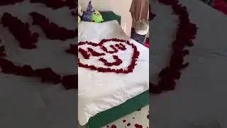Romantic Valentines Day Surprise 🥹🌹with 5k rose petals #valentinesday #roses #romantic #valentines