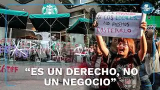 Destrozan Starbucks durante protesta 