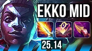 EKKO vs SYNDRA (MID) | 14/1/4, Legendary | KR Master | 25.14