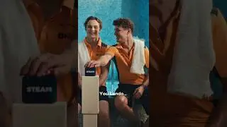 Oh, snap! 🤭 Lando Norris + Oscar Piastri get steamed at the spa 💨