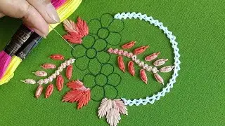 So Pretty White Flower Embroidery Design,Latest Pillow/Cushion Cover design Needle Work like pro 1