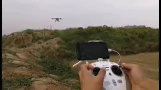 Agricultural spraying drone terrain following flying video