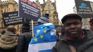 Southern Cameroons Community UK (SCCUK) protest at the Commonwealth Day London