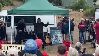 Richard Flanagan at today&rsquo;s Vote Salmon out rally