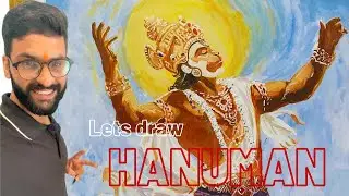 Hanuman Ji  Acrylic Painting | Timelapse Art Process | Devotional Art Creation | by Arun Nadda
