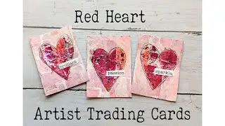 Heart ATCs for the February Swap at Cozy Art Collective