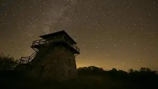 High Knob Fire Tower Overlook - Virginia / West Virginia Border - Milky Way - Time Lapse Video