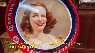 Vintage Set of 3 Corona Beer Serving Trays SOLD FOR $149