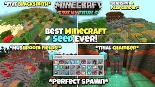 🔥 Minecraft 1.21 Bedrock & PE God Seed | FIVE Blacksmith Village + Stronghold (NEW 2025 Seeds) 