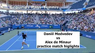 Daniil Medvedev vs Alex de Minaur court level practice highlights @ US Open 2025