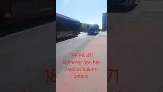 Premi&auml;r turen med 18E (bl&aring;a elbussar)