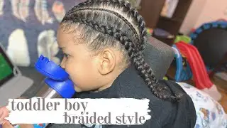 TODDLER BOY HAIRSTYLE 25 | BRAIDED PROTECTIVE STYLE | EASY AND SIMPLE BRAIDS FOR BOYS | #CURLYHAIR