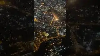 Beautiful Luanda Aerial view by night, TAAG Angola