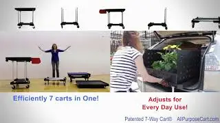 All Purpose Cart 7 Way EZ Load Cart Utility Cart Portable Work Station Garden Cart Tailgate Table 30