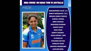 India Women ODI Squad Against Australia Women 2026 🏏👍