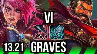 VI vs GRAVES (JNG) | 12/1/7, 2.7M mastery, Legendary, 800+ games | NA Grandmaster | 13.21
