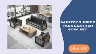 SAINTCY 3-Piece Faux Leather Sofa Set &ndash; Mid-Century Style Meets Everyday Comfort