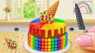Sweet Chocolate Cake Recipe With Ice Cream 🌈 Stunning Mini Rainbow Cake Decoration Ideas