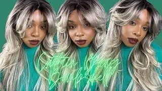 IS IT OVERHYPED? TRYING THE VIRAL FREETRESS CURTAIN BANG BOMBSHELL WIG | EBONYLINE | OM-MISTY